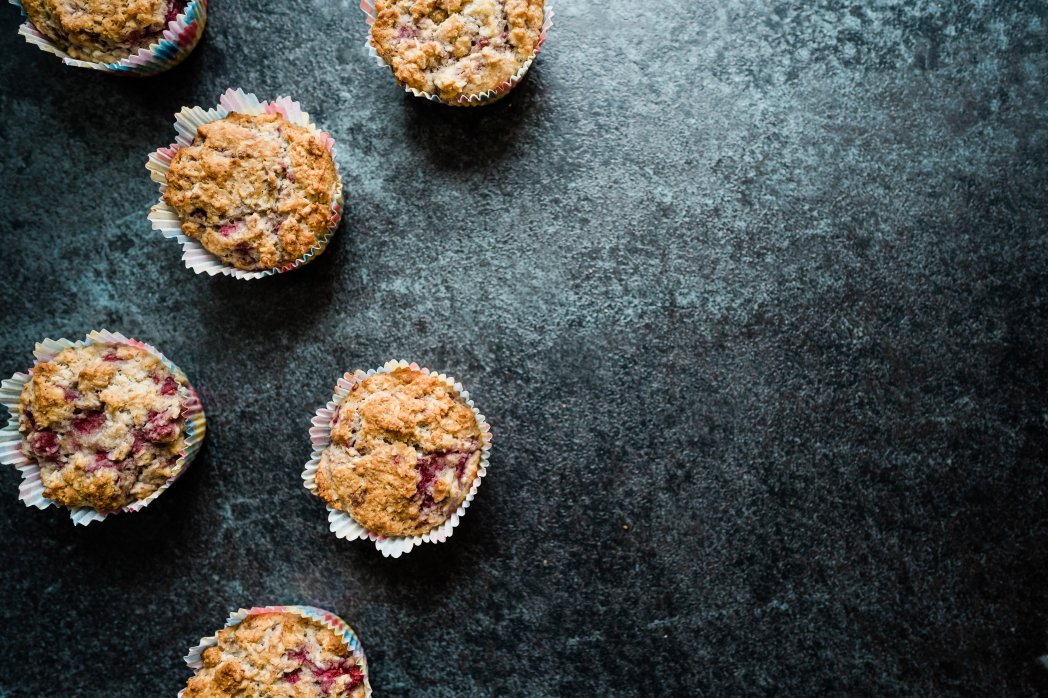 Raspberry yogurt muffins with sesame