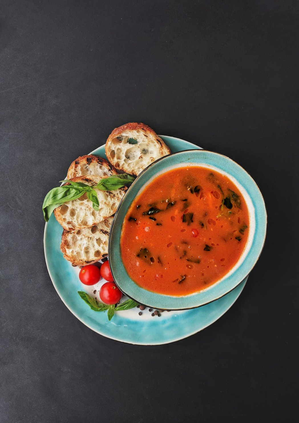 Tomato soup with roasted ciabatta
